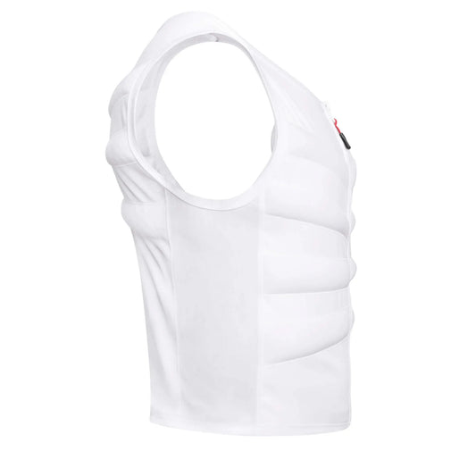 Arctic Heat white cooling vest side view — gel cooling panels visible
